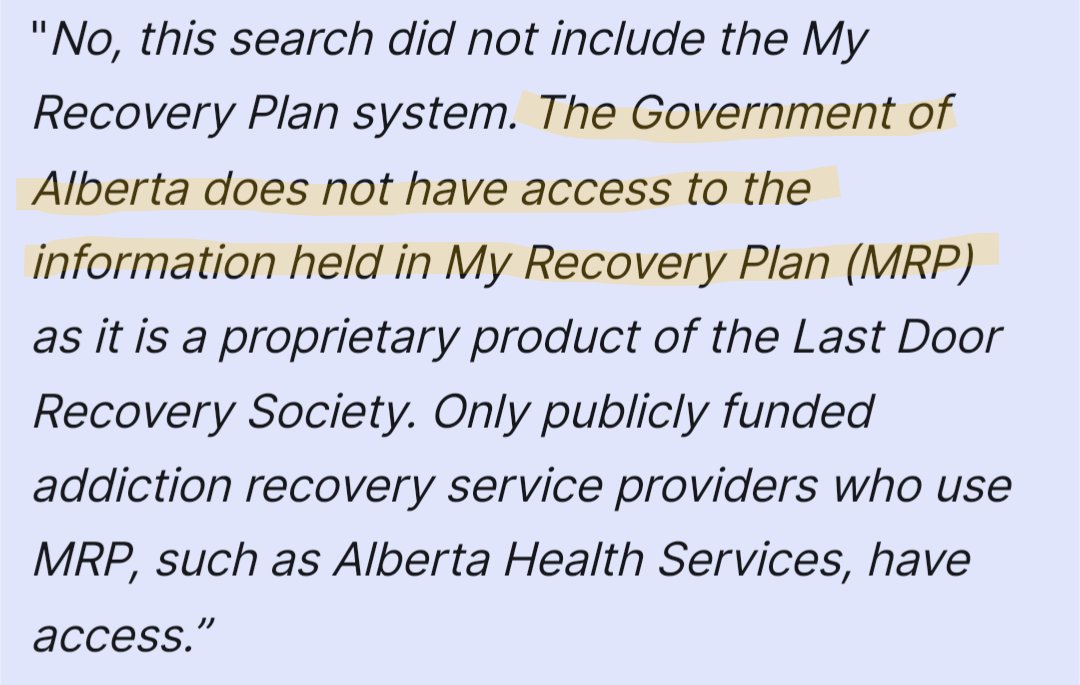 Missing from discussion of AHS / Recovery Alberta transition: the Alberta government has structured its 'recovery-oriented system of care' such that outcome data is inaccessible behind a privatized wall. Who pushed for this? From drugdatadecoded.ca/the-alberta-go…