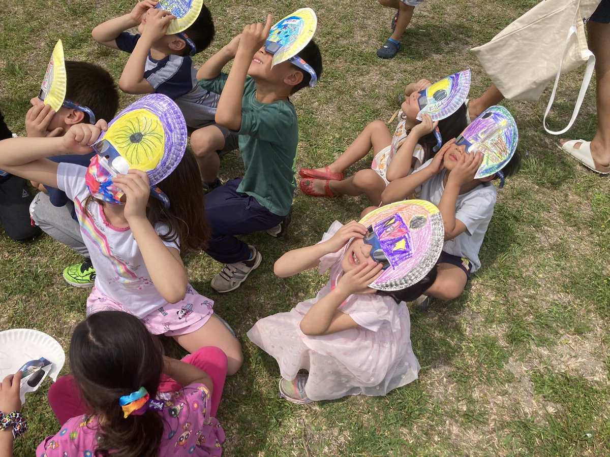 Kindergartners at Reilly Elementary decorated paper plates to go with their eclipse glasses. The principal at this campus says attendance is over 90% today.