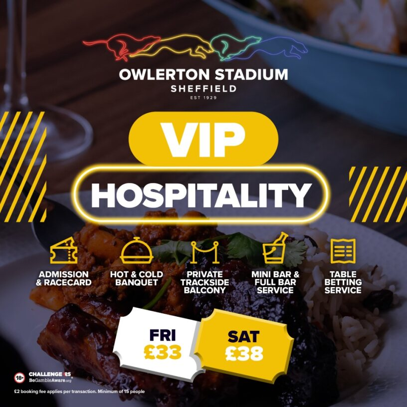 OwlertonStadium's tweet photo. Our VIP packages provide everything you need to enjoy the ultimate race night at Owlerton 🤩 

Your premium experience awaits... 🍾 ✨  
Book now: https://t.co/kMraSUbigt

#vipbox #hospitality #owlerton #greyhoundracing #liveracing #sheffield #sheffieldfood https://t.co/ywbQyAll8l