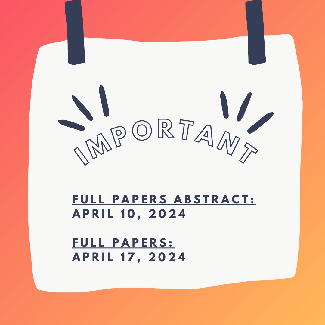 ⚠️Dear authors, the full paper abstract is due in 2 days (April 10th), and the full paper submission deadline is next week (April 17th). 🚨Make sure you submit your work on time because the deadlines are final, and there will be no extensions!auto-ui.org/24/authors/