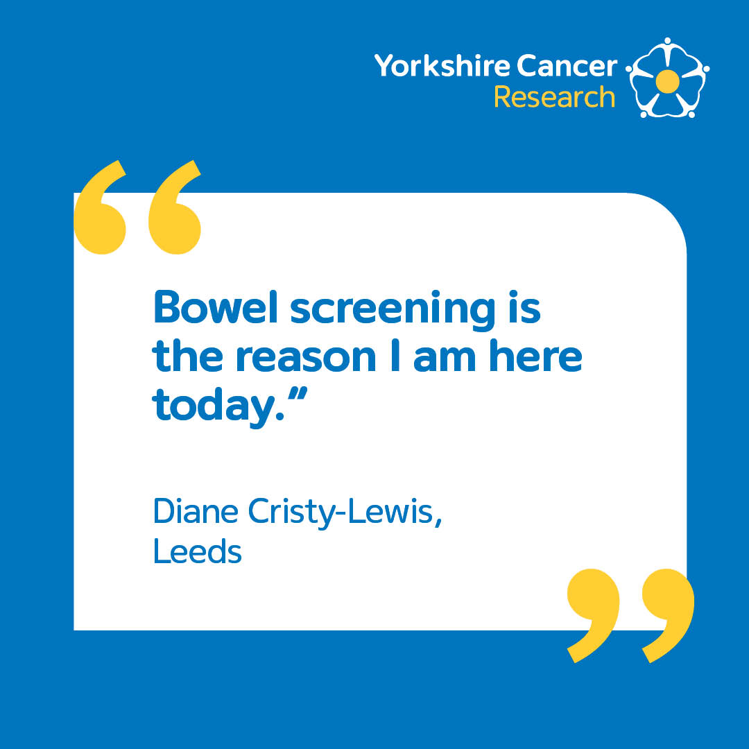 Diane from Roundhay in Leeds was diagnosed with bowel cancer in 2021 after completing the bowel screening test kit she received in the post.

She is now urging others to take part in screening when invited.

Read more 📖 yorkshirecancerresearch.org.uk/news/screening…