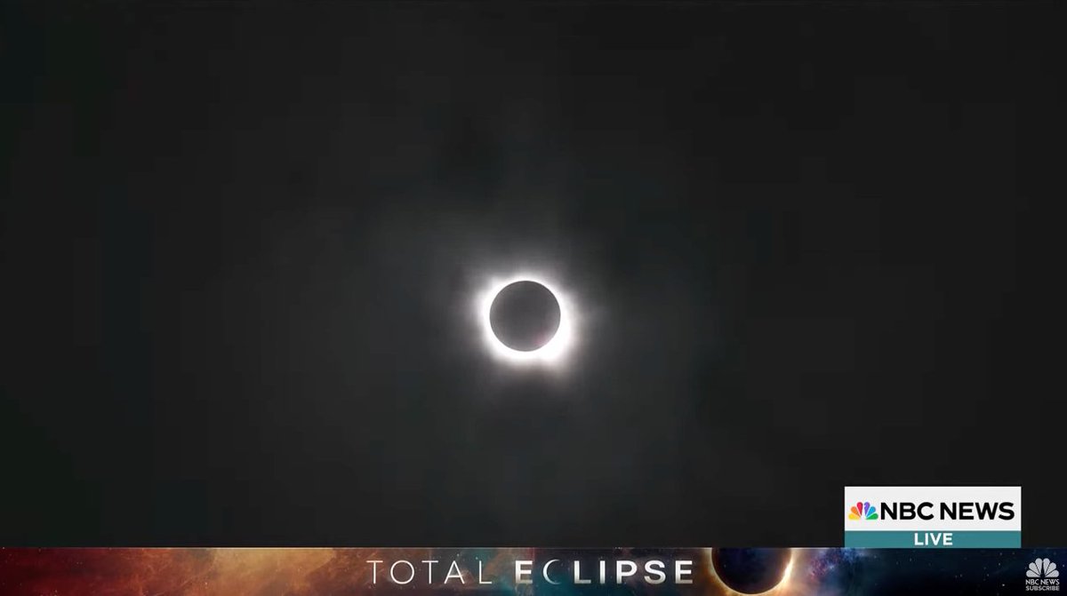 #totality! Watch the #Eclipse2024 with @NBCNews as communities across the country experience the once-in-a-lifetime event. Live at nbcnews.com/now, @peacock, or your favorite place to stream