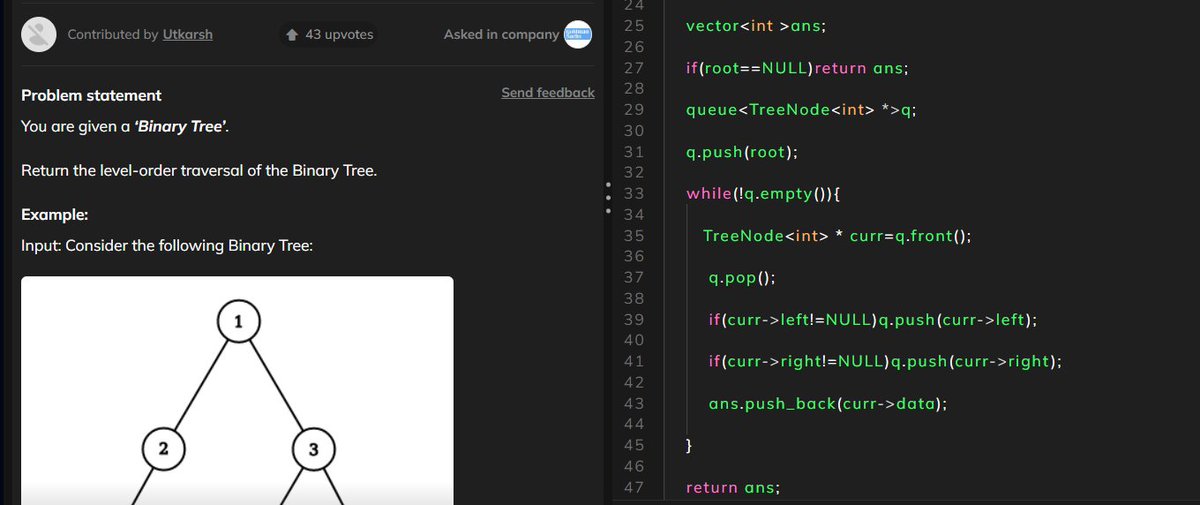 Vishesh2Dwivedi's tweet image. Day 3/100 of the #100DayCodingChallenge! 🌳📷 Solved 2 tree questions, delved deeper into tree concepts, solved questions of HTML and CSS , and revised past tree topics! #codingjourney #DataStructures #webdevelopment #CodingNinjas