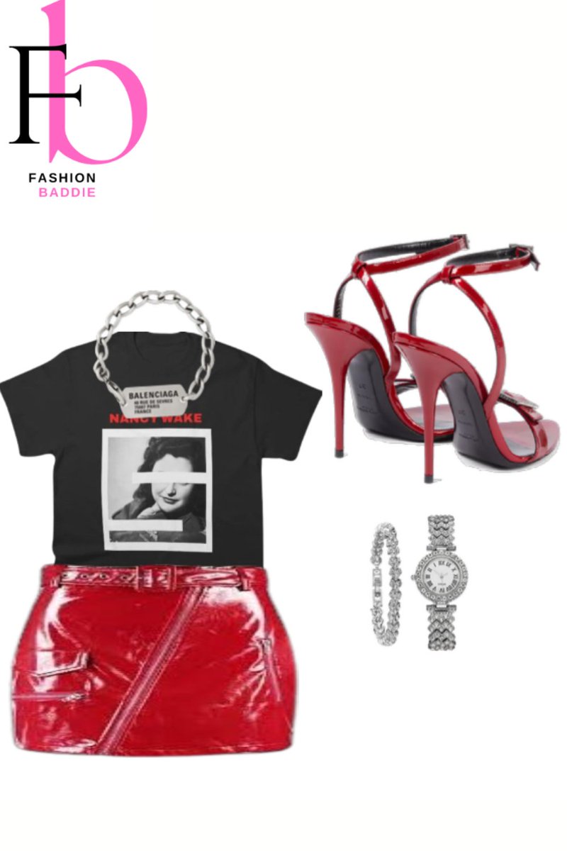 Nancy Wake 
#VirtualStyling #redbubble #BALENCIAGA 
#MICAS #Fashionista #SpringBreak #springtime 
#fashion #sexyy #Red #Black