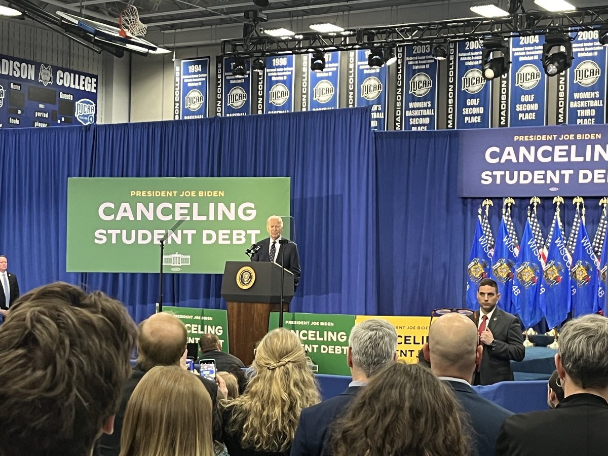 President Biden traveled to Madison Wisconsin to announce new plans to cancel more student debt.