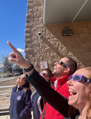 washoecounty's tweet image. Did you see the #Eclipse2024? Washoe County staff viewed safely from the County Complex and Regional Emergency Operations Center. 

#noglassesnolooky #mondayfun #EclipseSolar2024
