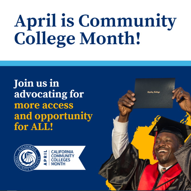 CalCommColleges's tweet photo. April is Community College Month! Help us celebrate on Advocacy Day, April 10 as we signal our support for California Community Colleges students and keeping #CADream alive through higher ed. 🎓
#CCCAdvocacyDay
@CCGRAdvocates https://t.co/iiktrio8fr