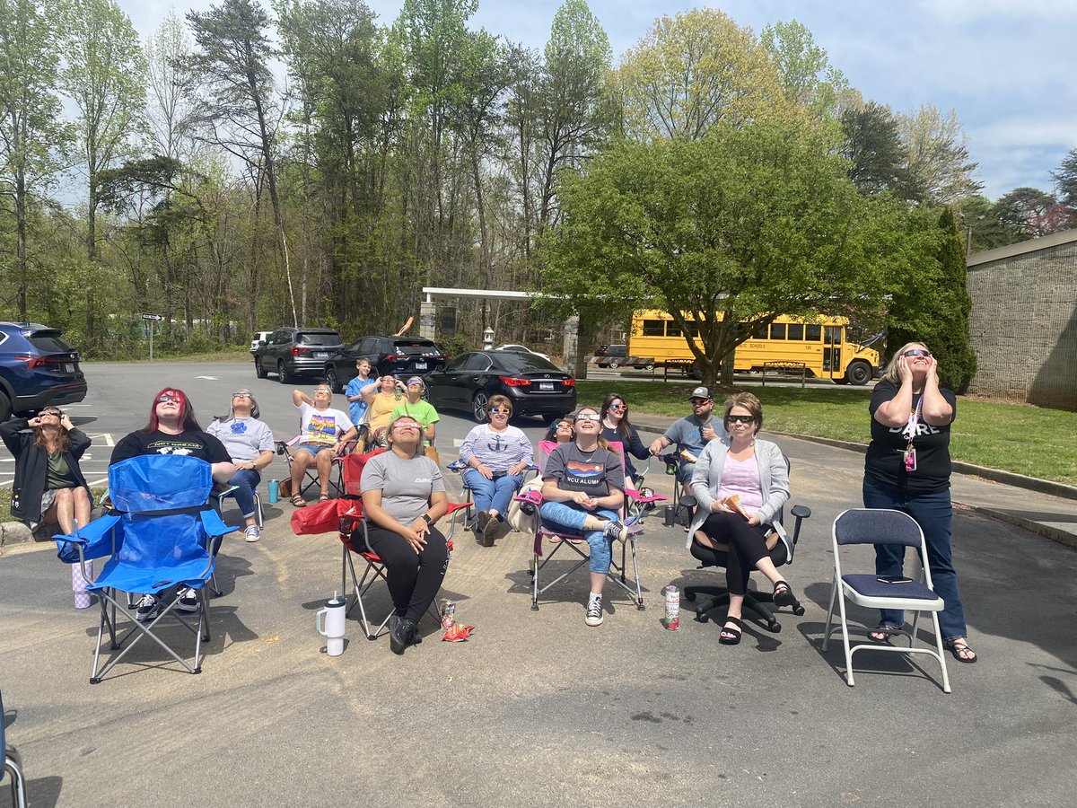 Hanging with the coolest staff around! #SolarEclipse2024 Party @eastfieldglobal