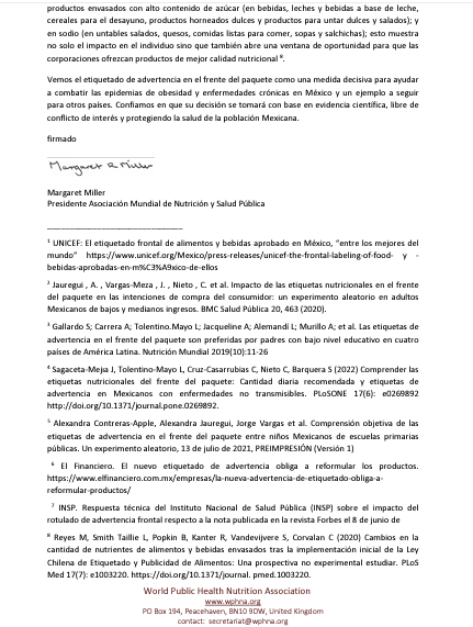 From @WPHNA we support the front warning labeling that was implemented in Mexico. From our organization, we called on the Mexican Court to defend this public health measure in favor of the right to health. etiquetadosclaros.org/defensa-legal/