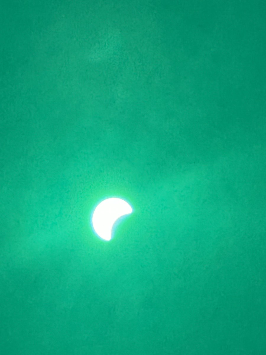 Here is a look of the solar eclipse from our office at 2:35 PM. #Eclipse2024