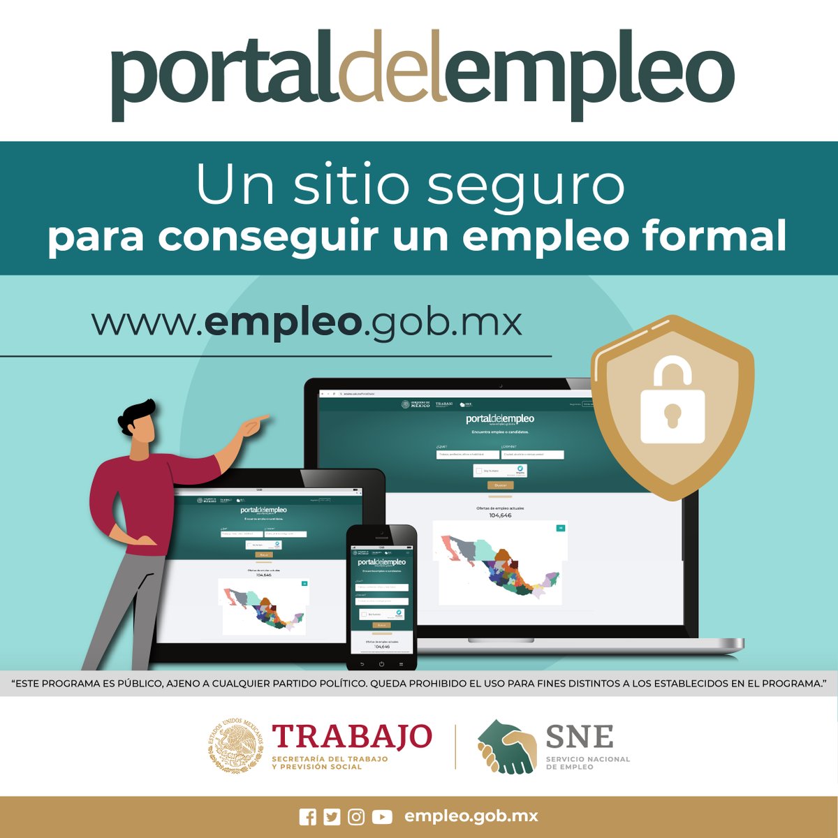 ¡Ofrece tu #talento a las #empresas! ​

Te invitamos a buscar #Trabajo formal en el #PortalDelEmpleo. 🧑‍💼👩‍💼​

🔗 Visita: empleo.gob.mx  ​

📞 Llama al: 800 841 2020