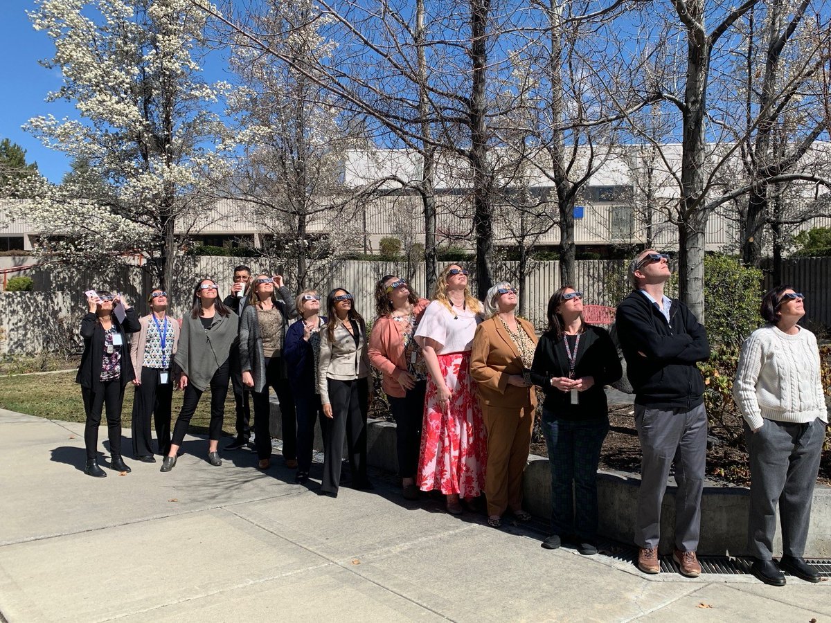 washoecounty's tweet image. Did you see the #Eclipse2024? Washoe County staff viewed safely from the County Complex and Regional Emergency Operations Center. 

#noglassesnolooky #mondayfun #EclipseSolar2024