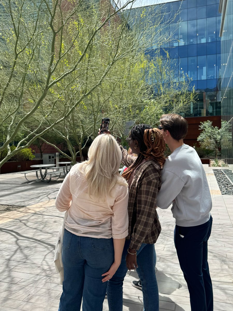 Catching the solar eclipse in Tucson! 🌝 🌞 🌏 We see about 75% of the Sun's diameter and 70% of the Sun's area covered by the Moon. The next eclipse we'll see that's as good as this one, from Tucson, will be in 2045. #Eclipse2024