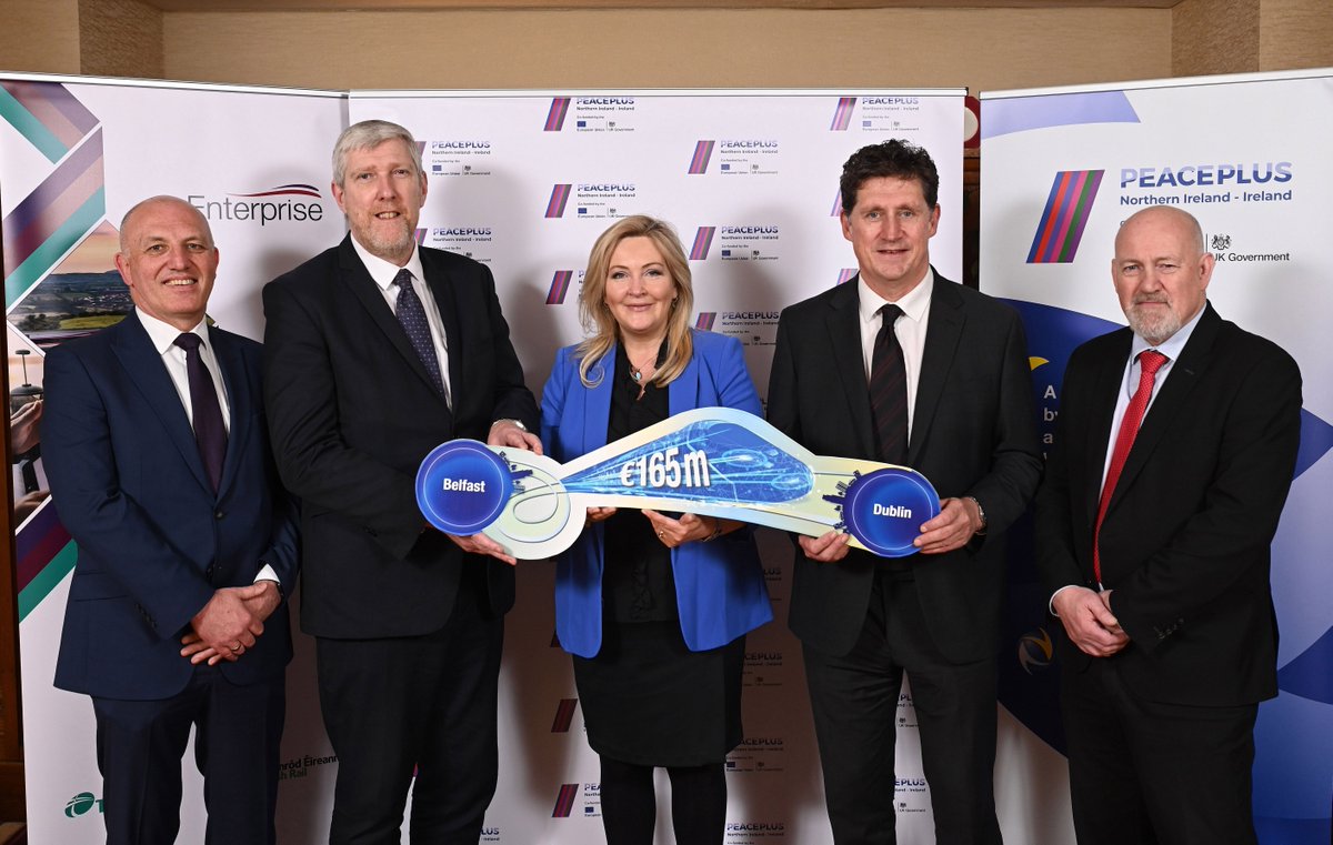 An hourly train service between Belfast and Dublin has been fast-tracked with major EU funding.

The cross-border intercity rail service between Belfast and Dublin is to benefit from a €165million  investment from the PEACEPLUS Programme. buff.ly/43SSrR6