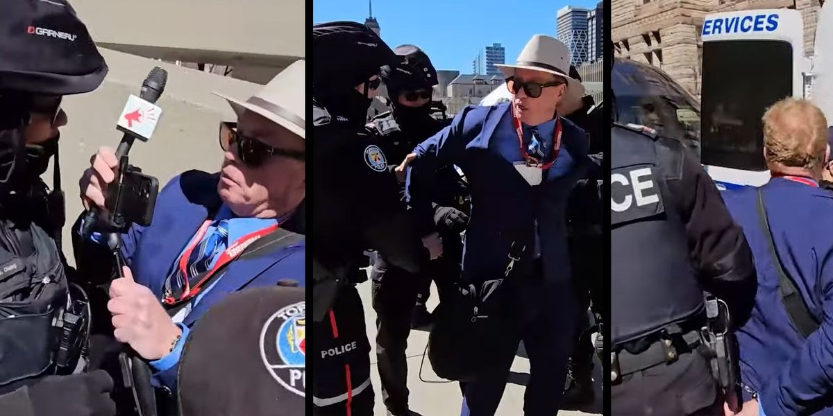 'This is Canada, not Gaza': Cops drag away conservative reporter for supposedly 'trespassing' in Toronto's public square dlvr.it/T5F7Vx