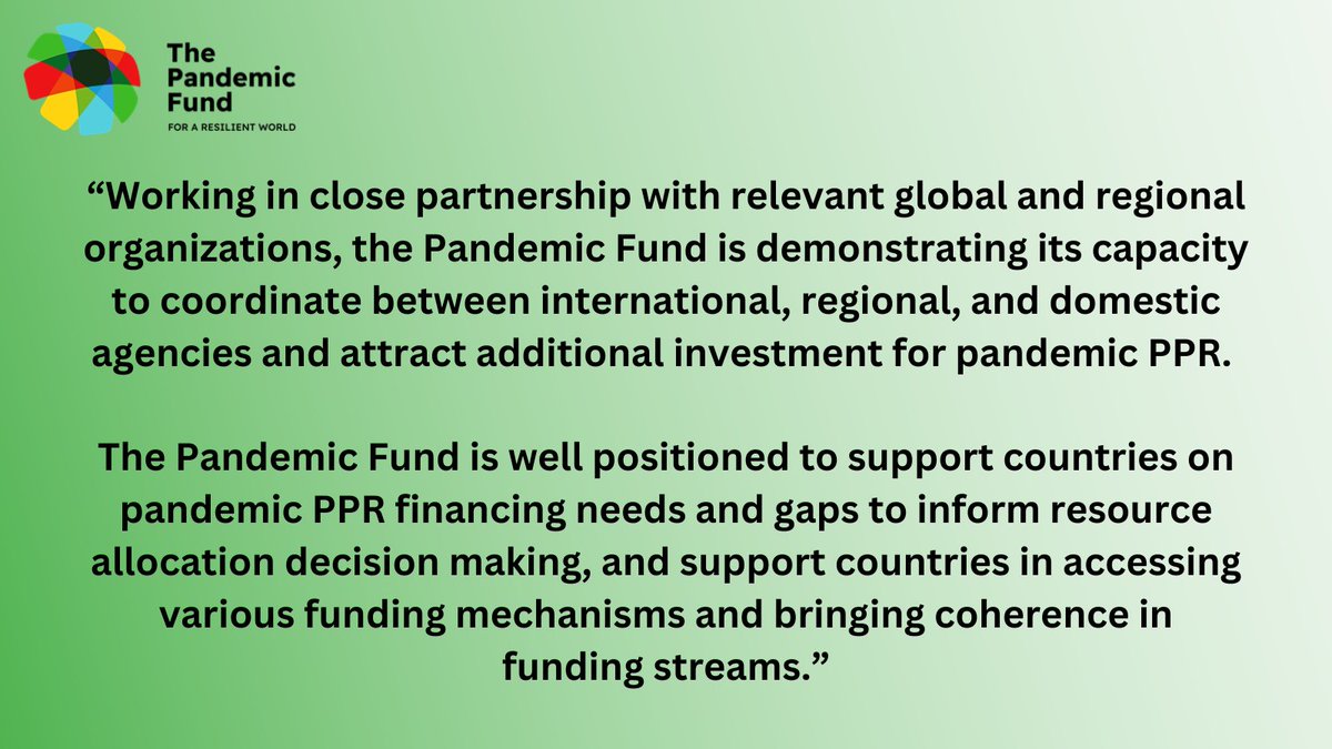 Statement Issued by the #PandemicFund Governing Board on the Role of the Pandemic Fund in the Context of the Pandemic Agreement: wrld.bg/Qa1K50RaOgN