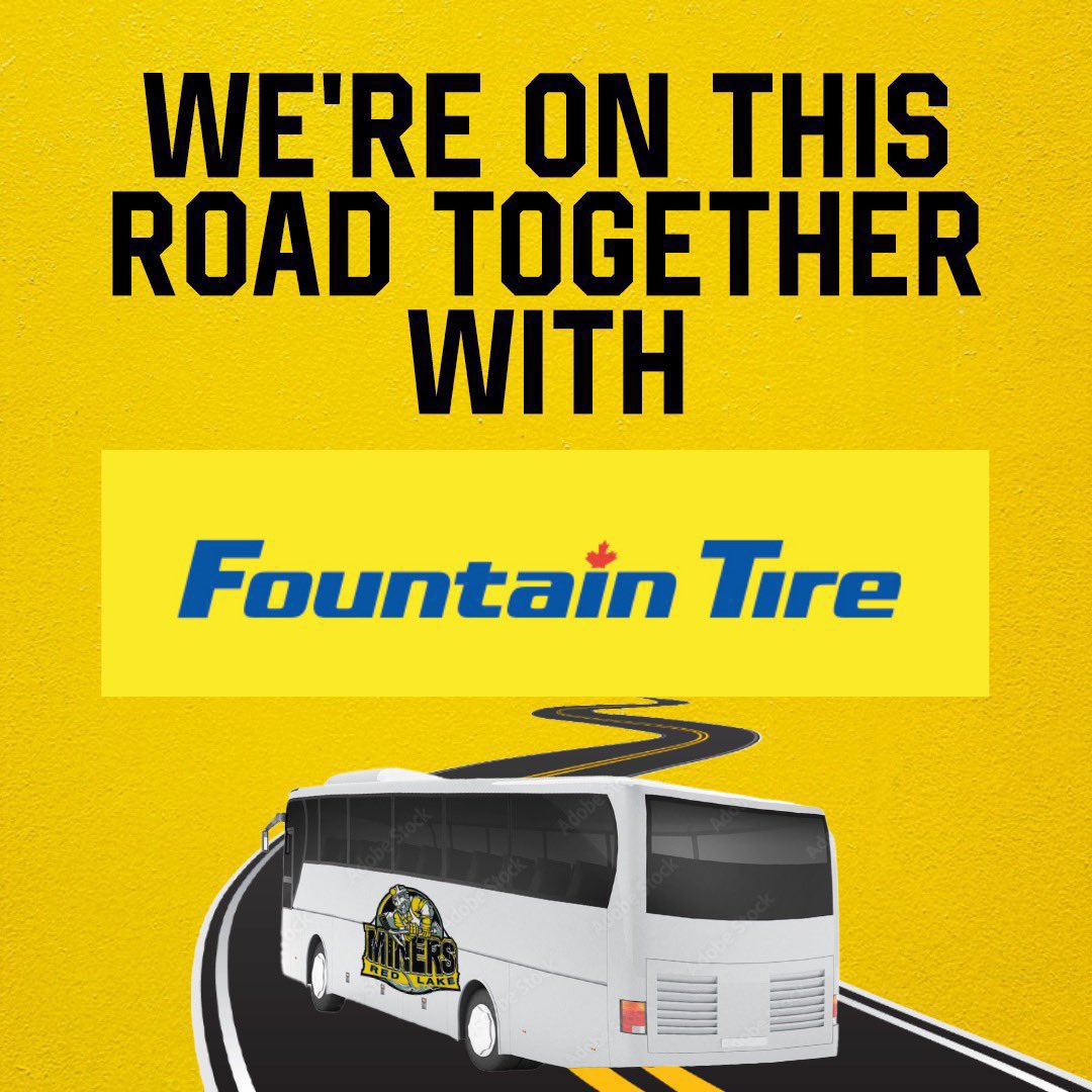 FOUNTAIN TIRE | We’re on this road together with @FountainTire! Red Lake to Thunder Bay and back thanks to Fountain Tire. #MinerFamily | #TheHardWay ⚫️⛏️🟡