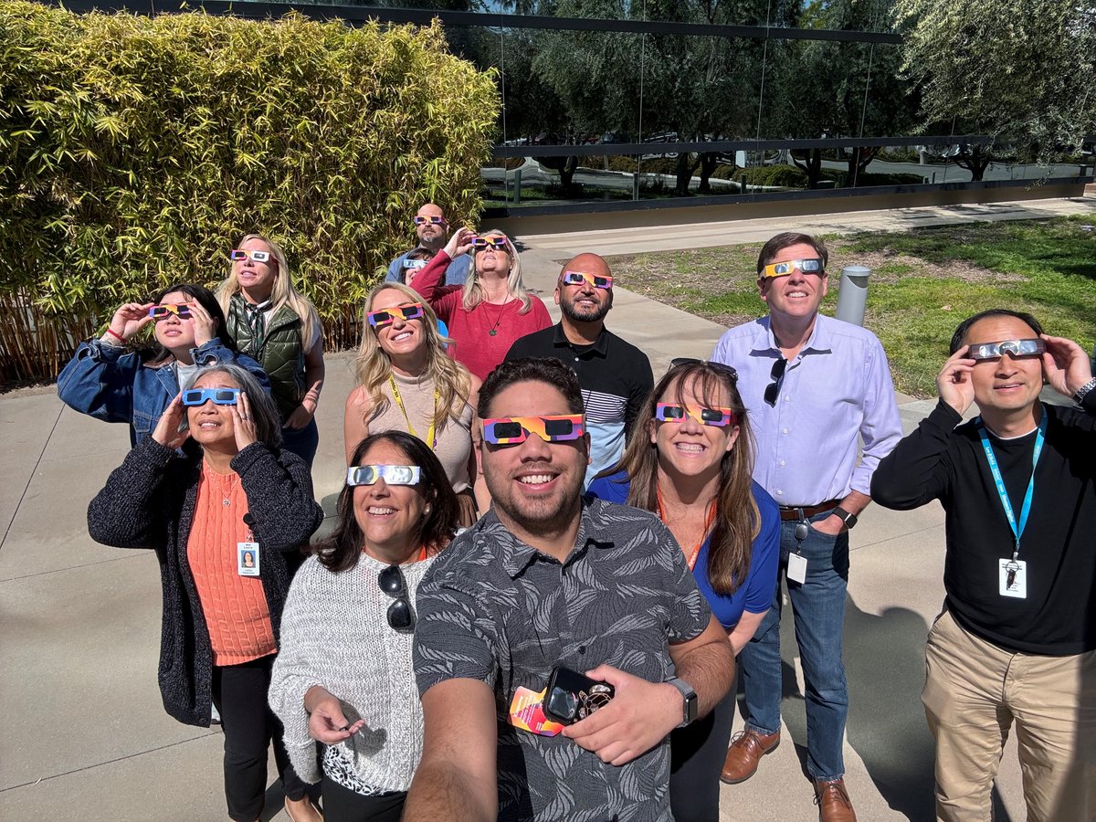 A total solar eclipse is taking place across North America today. Here at our Irvine, Calif. headquarters, we’ve got our protective spectacles on for this one-of-a-kind spectacle! 😎 #Eclipse2024 #IngramMicro