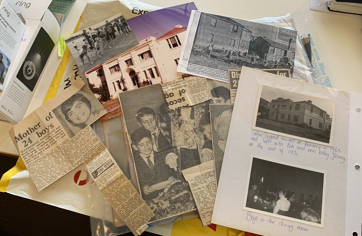 On 22/3 we asked Clannies to guess what was parcel Australia Post from Tasmania. 
It was a large collection of photos,newspaper clippings of Kennerley #Boys’Home #Hobart 
Thankyou Jenny of #Sheffield & your Mum Mrs Sargent - Matron for donation 
#CareLeaverHistoryMatters #politas