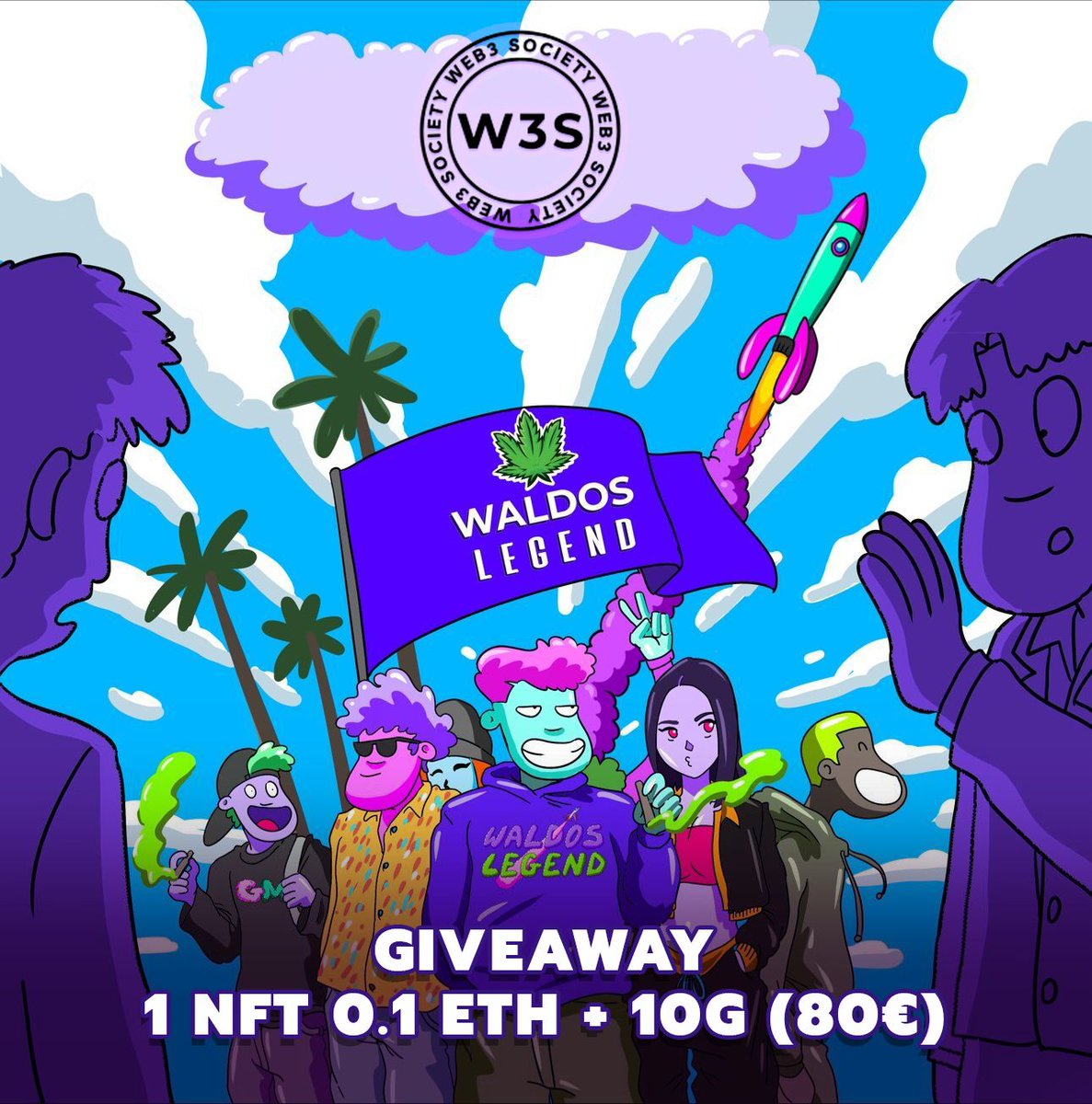 🎁Giveaway PBW X W3S event tomorrow 👇
1⃣⁠⁠follow @WaldosLegend  + @web3society_  🌿🎙️
2⃣Like + RT 🔄
3⃣Tag 3 mates 🤙

See you tomorrow at our Web3 X Culture event 👋