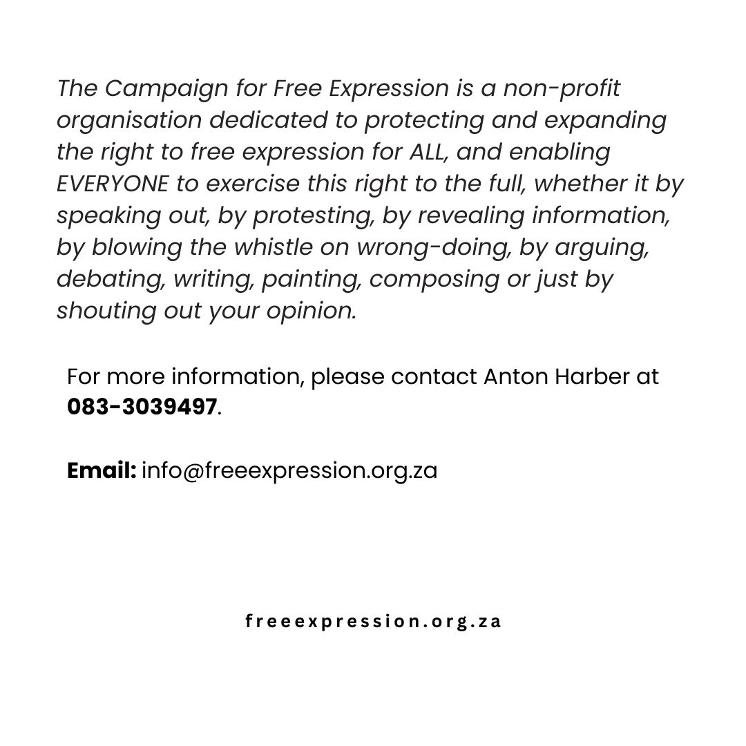 Media Alert, South Africa: Criminal defamation is no more!

#freeexpression #mediamonitoringafrica #campaignforfreeexpression #cpj #mediafreedom #freespeach #trending #viralvideos #SouthAfrica