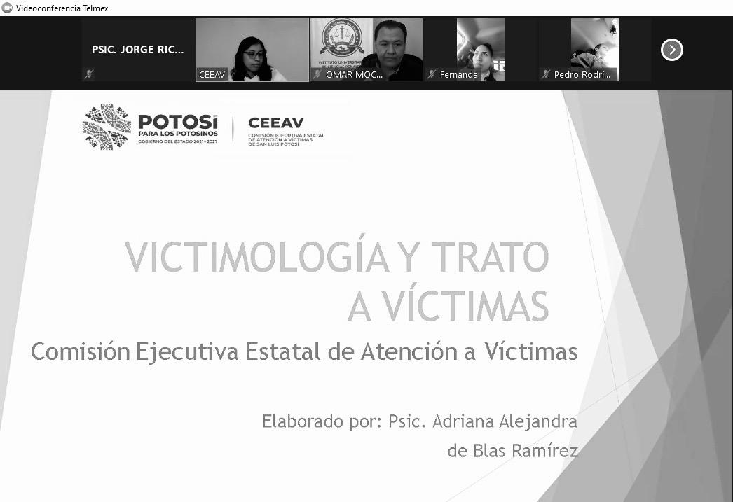 Refrendando el compromiso que tenemos de capacitar y con la finalidad de que todas las personas en situación de víctima reciban un trato digno y especializado, se brindó la capacitación "Victimología y trato a víctimas" a servidoras y servidores públicos de la <a href="/FiscaliaSLP/">Fiscalía San Luis Potosí</a>