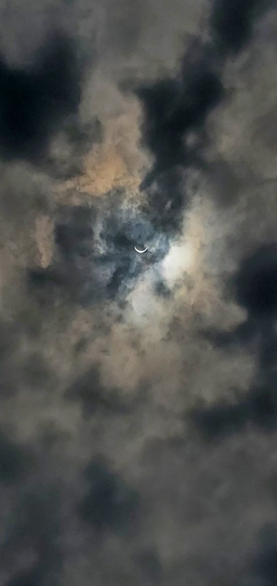 This is the best shot I could get with this lame ass weather 😒 #SolarEclipse2024