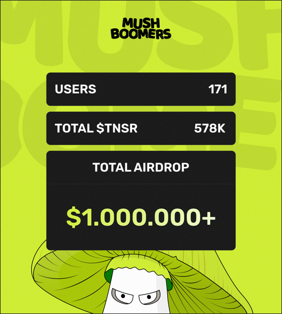 Mushboomers airdrop farmers are rewarded over 1 Million USD in $TNSR

Check Mushboomers here: tensor.trade/trade/mushboom…