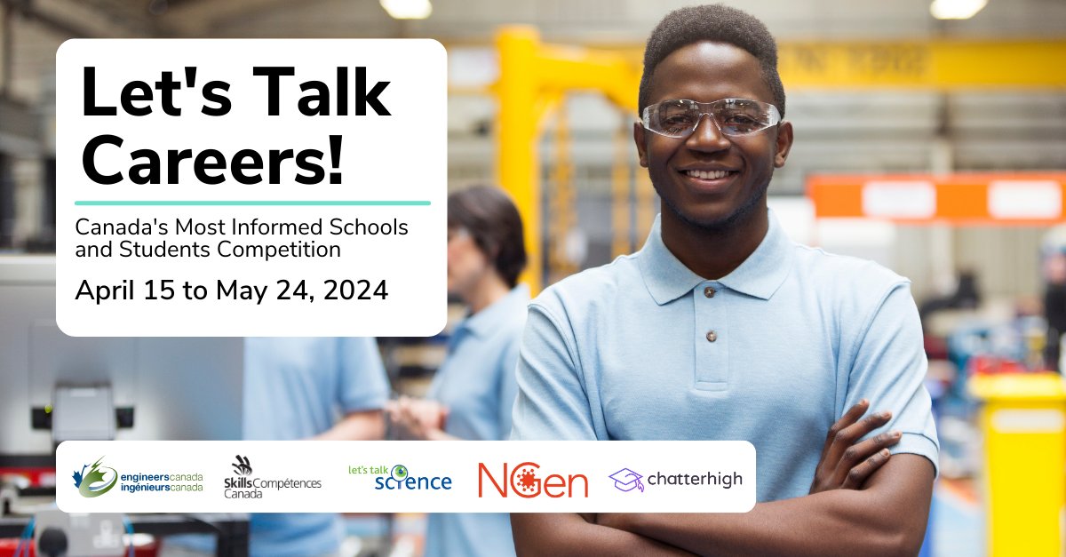 The Let's Talk Careers Competition is back! From April 15 to May 24, 2024, students can win prizes while discovering career and post-secondary options. Let’s empower students to make well-informed decisions. resources.chatterhigh.com/lets-talk-care… #LetsTalkCareers #CareerPlanning