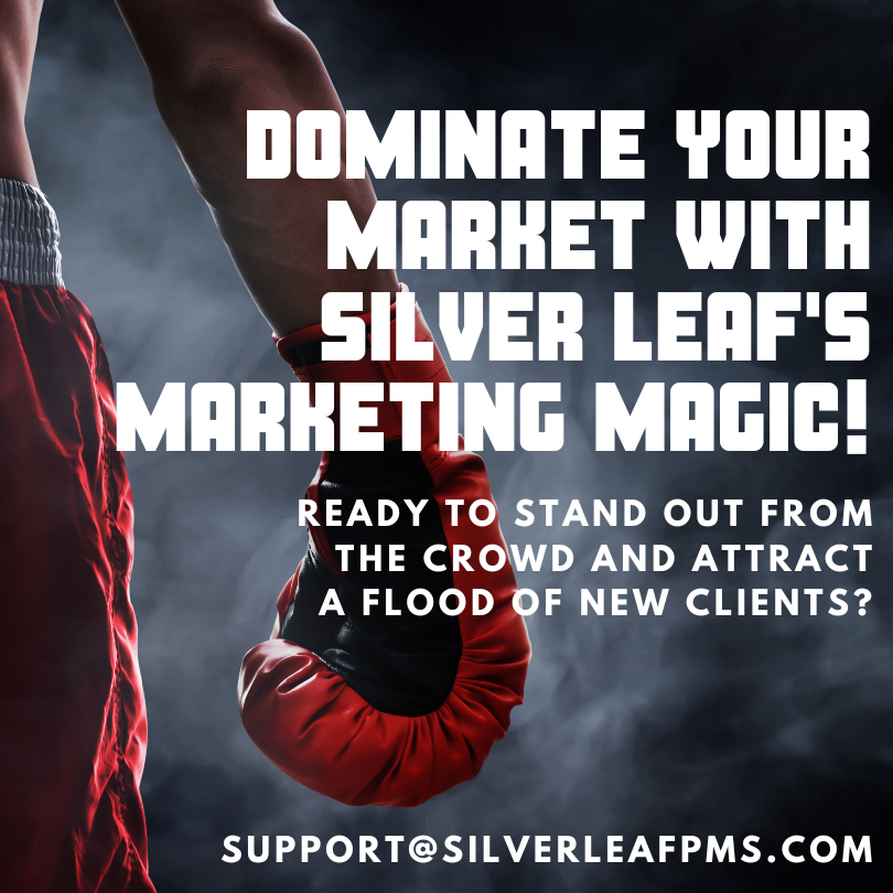 Dominate Your Market with Silver Leaf's Marketing Magic!  Harness the power of Silver Leaf's marketing expertise. From targeted campaigns to captivating content, we'll make your practice the talk of the town. #MarketingMastery #PracticeGrowth silverleafpms.com/marketing