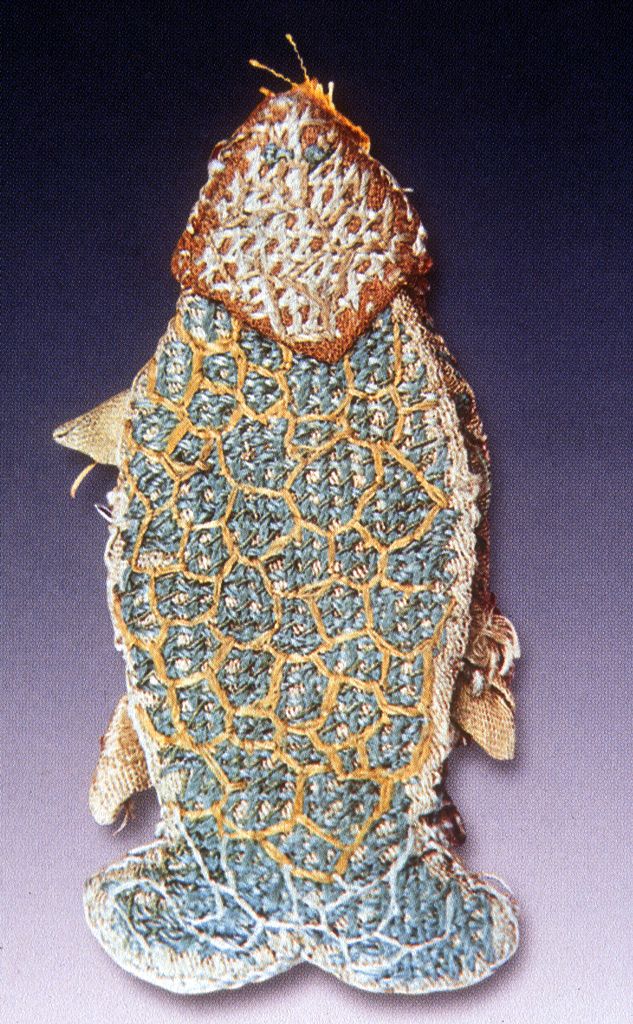 Embroidered ornaments from a Yuan dynasty hoard, Gezidong, Hebei province. 1260-1368.