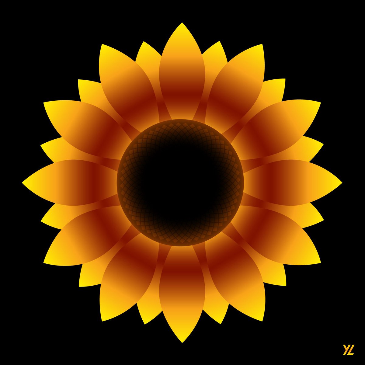 Have you ever seen the Solar Eclipse Helianthus annuus🌻? Its black center, surrounded by golden brown petals, mirrors the eclipse's magnificence on Earth. I made this artwork to commemorate today's Total Solar #Eclipse2024 —a rare alignment of sun ☀️ , moon 🌕 , and Earth 🌏.