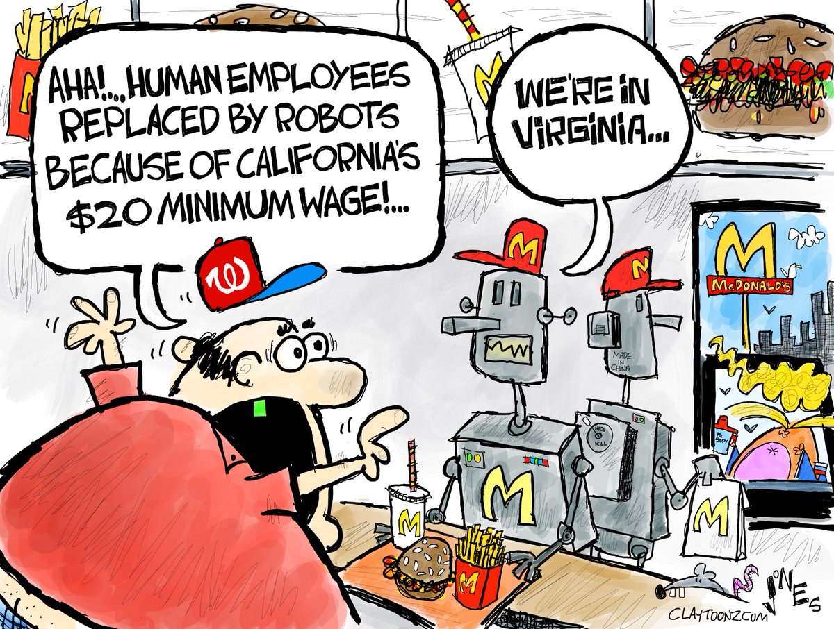 Corporate America doesn't need an increased minimum wage to screw over employees and customers. #MinimumWage #CaliforniaMinimumWage #California #CorporateAmerica #Workers #AI #SelfServe #Employees #Robots