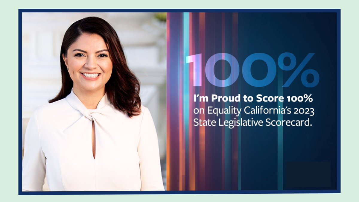 It is a privilege to work to advance the rights of LGBTQ+ people across our Golden State, and to defend the progress of previous generations. I am beyond proud of my 100% score on the 2023 @eqca Scorecard.🏳️‍🌈

#lgbtqadvocacyday