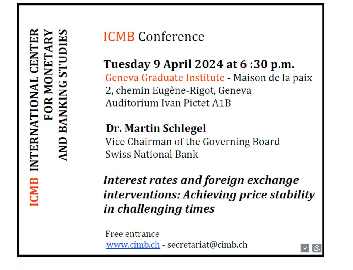 𝙐𝙜𝙤 𝙋𝙖𝙣𝙞𝙯𝙯𝙖 (@upanizza) on Twitter photo Join us tomorrow at the <a href="/GVAGrad/">Geneva Graduate Institute</a> for a public lecture by the Vice Chairman of the the Governing Board of the Swiss National Bank.
All invited, Free Access Join us tomorrow at the <a href="/GVAGrad/">Geneva Graduate Institute</a> for a public lecture by the Vice Chairman of the the Governing Board of the Swiss National Bank.
All invited, Free Access