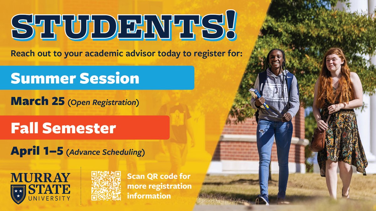 The time is now! Students, be sure to connect with your academic advisor. Summer session is a great opportunity to pick up a course or two and get ahead on your degree requirements!