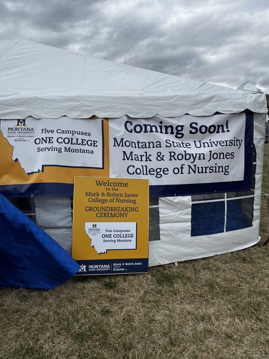 Last wk, ⁦@montanastate⁩ broke ground on new nursing school in Missoula — 1 of 5 facilities being built across the state thanks to $101 million donation. Waded Cruzado, MSU President, playfully said “it is so good every time MSU can come to Missoula to celebrate!”