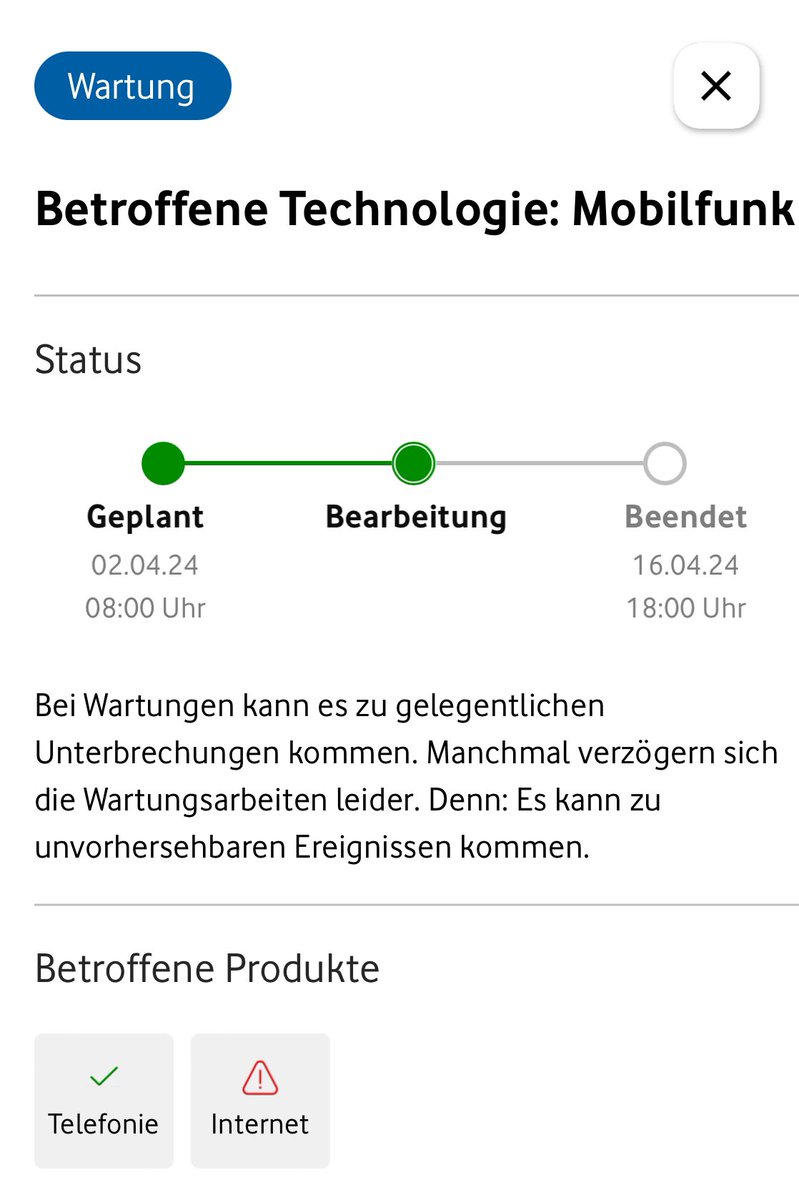 @vodafone Mega Aussage! Internet geht nicht, laut euch nur Mobilfunk betroffen #gehtesnochschlechter