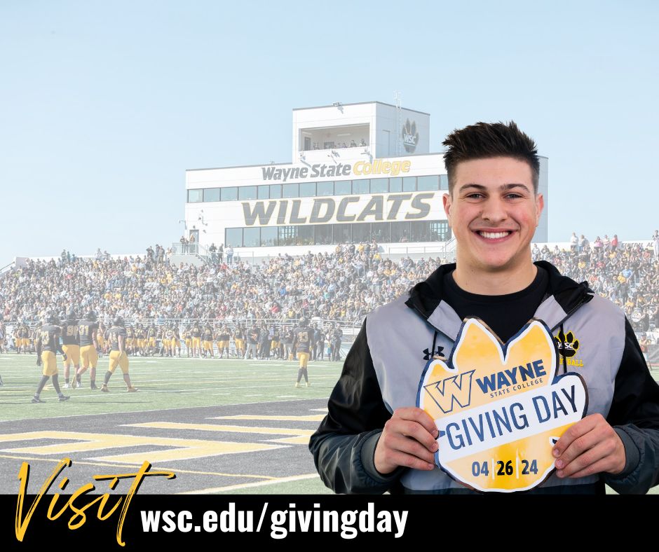 Wildcats, get ready to score big! Wayne State's Giving Day on April 26 is our chance to champion the causes we believe in and support Wayne State College students. wsc.edu/givingday youtube.com/watch?v=M00gCK…