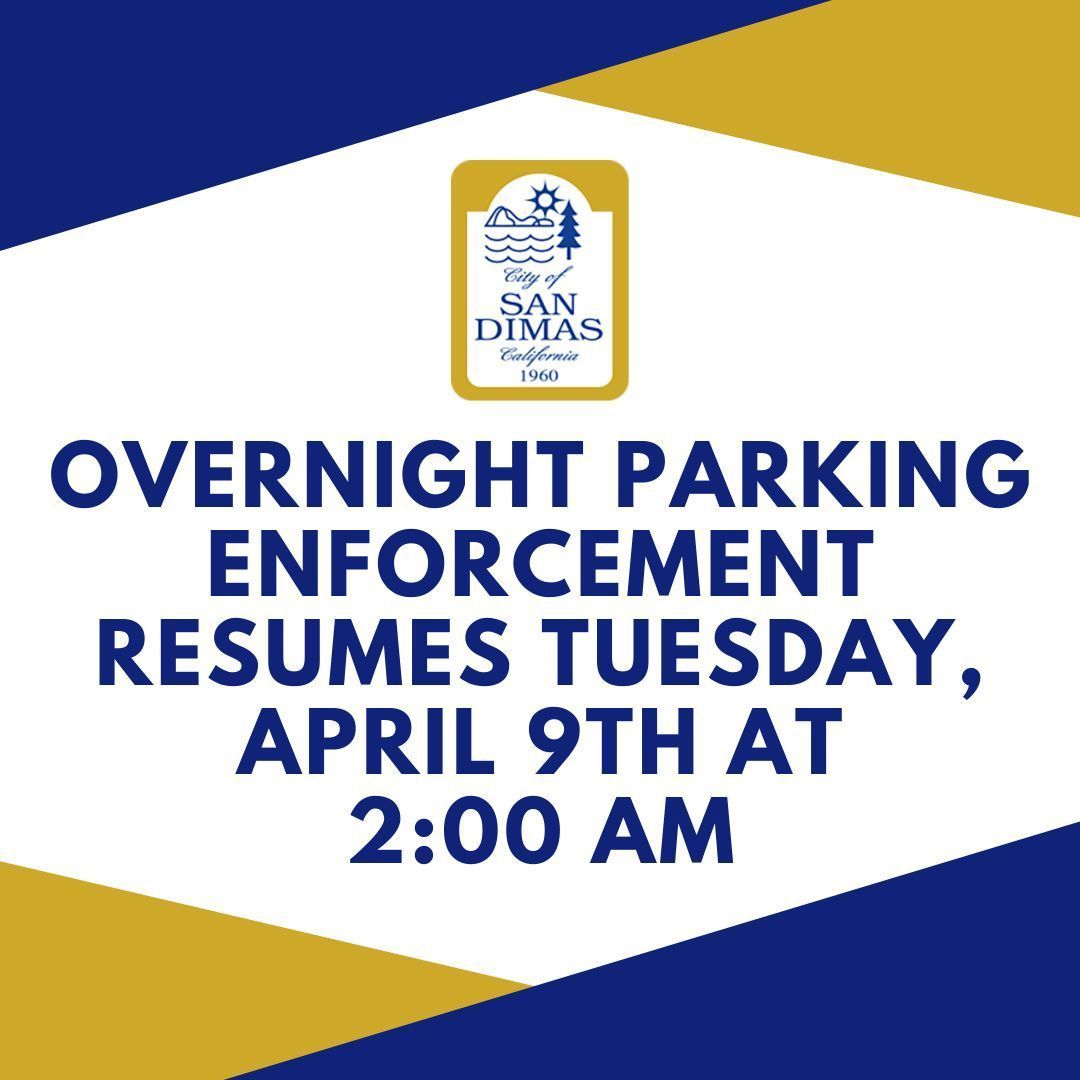 Just a reminder that overnight parking restrictions and enforcement resumes on Tuesday, April 9, 2024 at 2:00 a.m. All vehicles parked on the street must have a valid overnight parking pass.