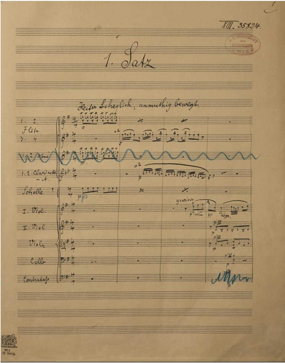 My idea of a good time, meaning the opening of the Mahler 4 in the composer's own hand. To me the bells ('Schelle') are sleigh bells, not some irony-making riff on the court jester--to hell with that!