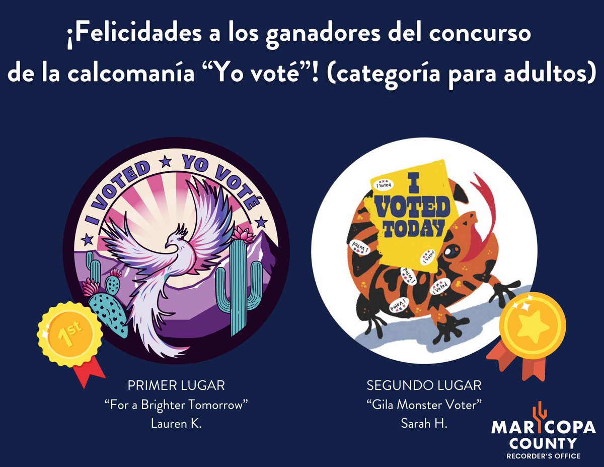 Y los ganadores son… 🥁 ¡Gracias a todos los que participaron con su diseño y a los que votaron en nuestro primer concurso de la calcomanía “Yo voté”! 🎉 Hemos decidido utilizar los diseños del primer y segundo lugar en la próxima elección primaria del 30 de julio y en la…