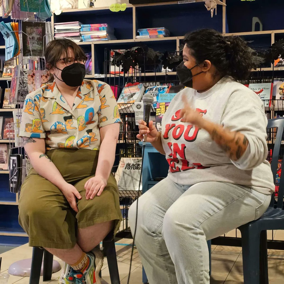 Thank you so much for everyone who came to the talk at @bluestockings! It was incredible talking Wine Ghost w/ @heyshivana! If you'd like to get your hands on a copy in NYC, head to @bluestockingsnyc (They also provide Narcan training and many necessary community resources!) 💕