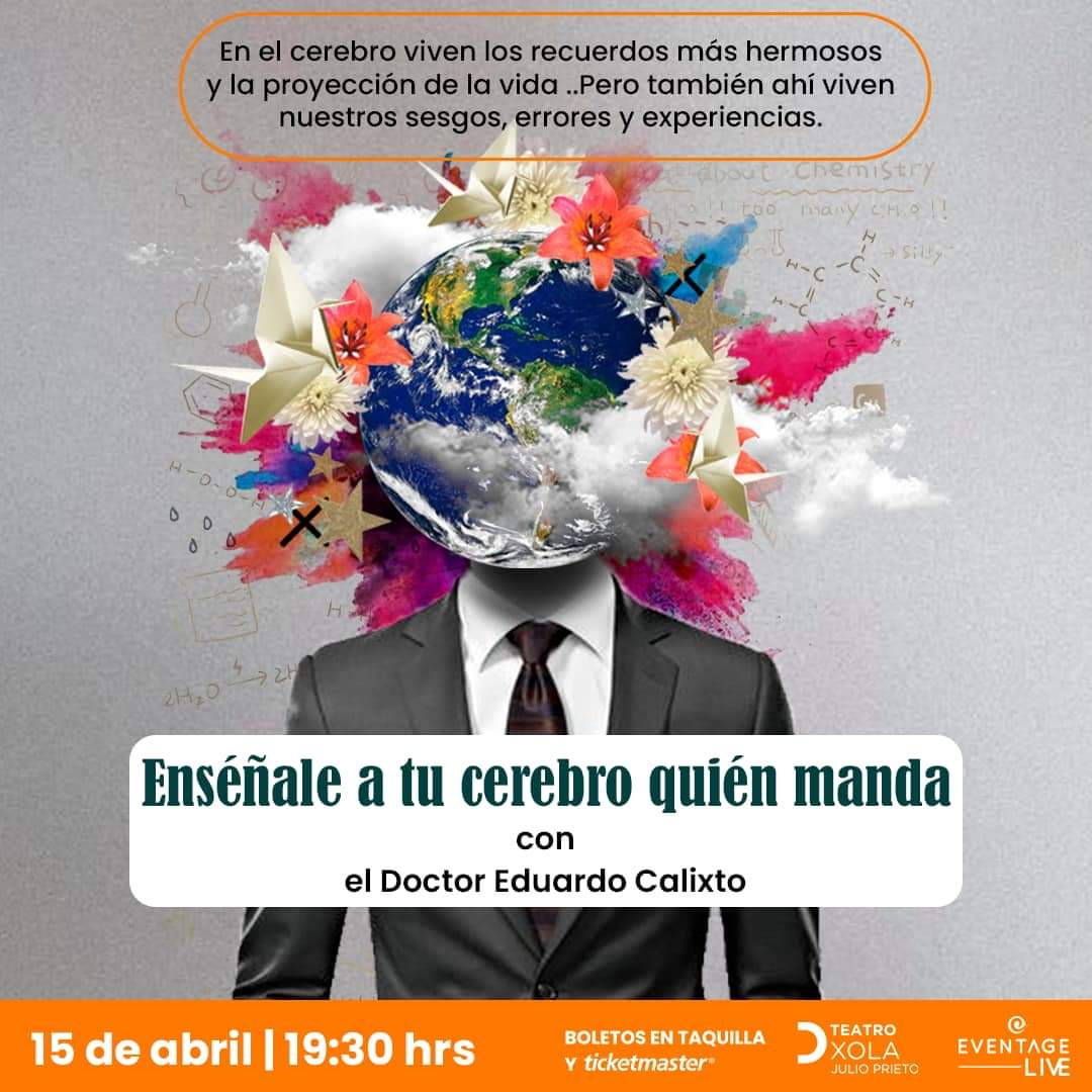 Aparta el próximo 15 de abril y no te pierdas de esta increíble conferencia donde @ecalixto nos hablará de cómo aprender a mejorar lo que hace nuestro cerebro. Boletos en la taquilla del teatro y en sistema Ticketmaster en el siguiente link: ticketmaster.com.mx/ensenale-a-tu-…