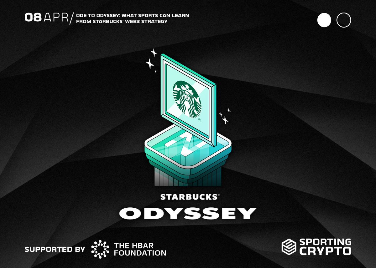 Ode to Odyssey: What Sports can Learn from Starbucks' Web3 Strategy The latest newsletter from @_SportingCrypto is now live! 🗞️ 𝗗𝗶𝘀𝗰𝘂𝘀𝘀𝗲𝗱 𝗶𝗻 𝘁𝗵𝗶𝘀 𝗲𝗱𝗶𝘁𝗶𝗼𝗻 𝗼𝗳 𝗦𝗽𝗼𝗿𝘁𝗶𝗻𝗴 𝗖𝗿𝘆𝗽𝘁𝗼: 1. 𝗦𝘁𝗮𝗿𝗯𝘂𝗰𝗸𝘀 𝗢𝗱𝘆𝘀𝘀𝗲𝘆 𝗢𝘃𝗲𝗿𝘃𝗶𝗲𝘄☕    a)…