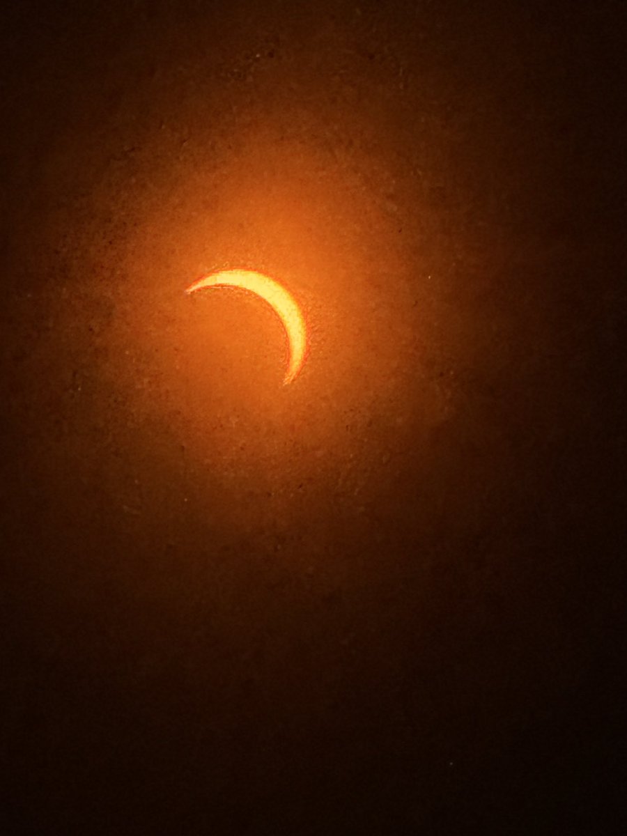 Got some nice shots of the #SolarEclipse2024 today! Fun to have the shared experience with everyone downtown! - Luke &amp; Jeriney