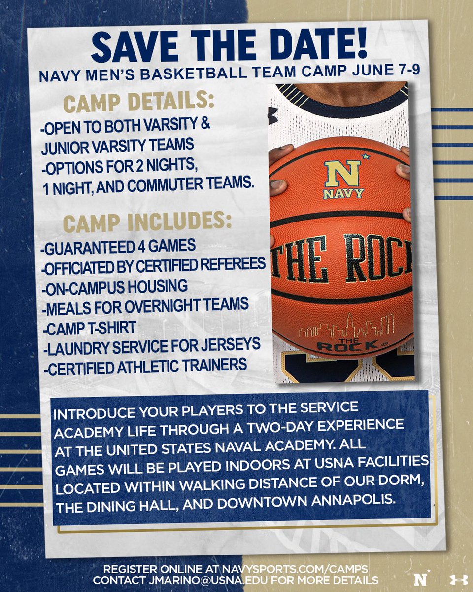Team Camp is right around the corner! Email jmarino@usna.edu for more information⚓️