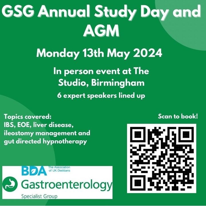 BDA Gastroenterology Specialist Group (@bda_gastro) on Twitter photo Spaces still available for our amazing In person study day on 13th May. Book your ticket now. Amazing speakers lined up on a wide range of topics included IBS, liver disease, EOE and more...
<a href="/BDA_Dietitians/">British Dietetic Association</a> Spaces still available for our amazing In person study day on 13th May. Book your ticket now. Amazing speakers lined up on a wide range of topics included IBS, liver disease, EOE and more...
<a href="/BDA_Dietitians/">British Dietetic Association</a>