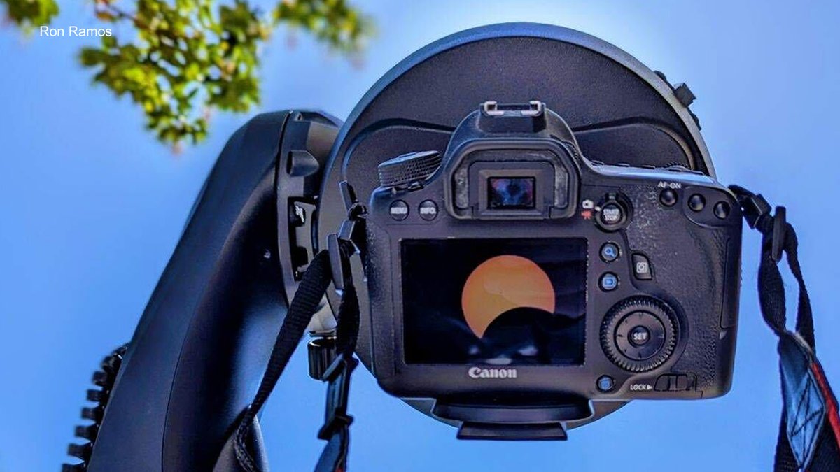 Ohhhhhh. This is how the solar eclipse looked in Milpitas in the South Bay on Monday. Photos from Ron Ramos show part of the sun covered by the moon. What did you see? Check out our local and national coverage of the rare celestial event here: abc7ne.ws/3vBZKA9
