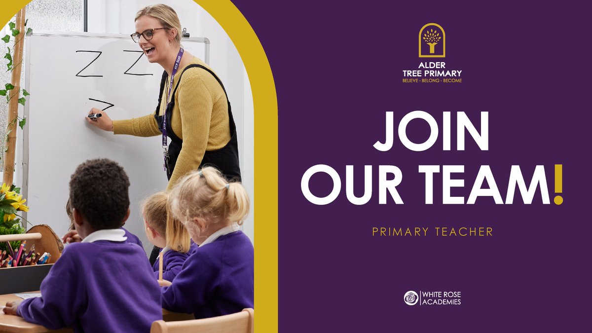 Ready to make a difference in children's lives? Alder Tree Primary Academy is looking for passionate teachers for KS1 & KS2. Join us in creating a positive impact and shaping bright futures! Apply today >> ow.ly/MBan50Rapn8 #EducationCareers #Leeds